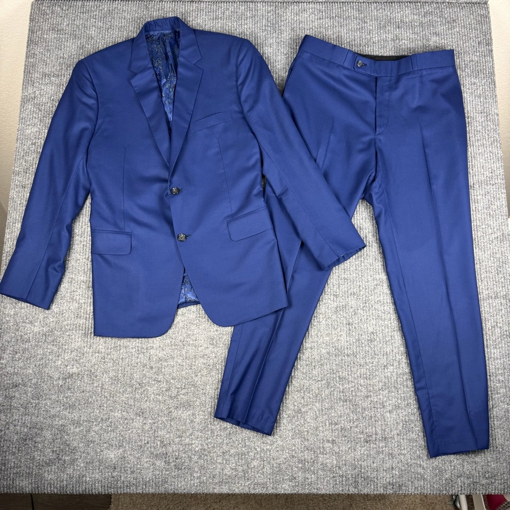 Bespoke Suit 2 Pc Mens 36R 32x28.5 Loro Piana Royal Wish Super 170s Wool Silk